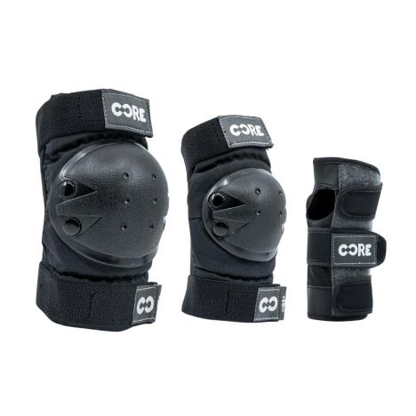 CORE Protection Junior Triple Pad Set (Knee/Elbow/Wrist) + Carry Bag - Black/Grey £19.95